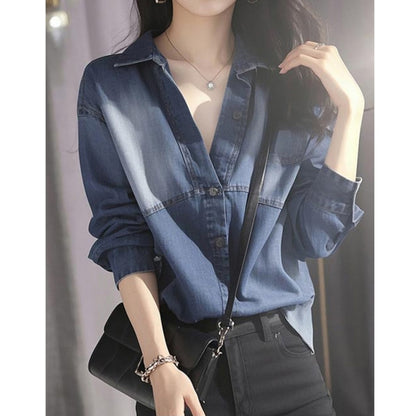 Washed denim shirt D0281