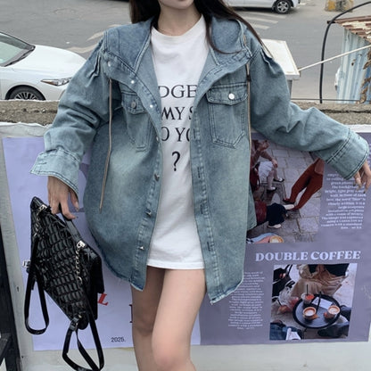 Hooded denim jacket D0282