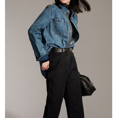 Long-sleeve denim shirt D0285