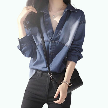 Washed denim shirt D0281