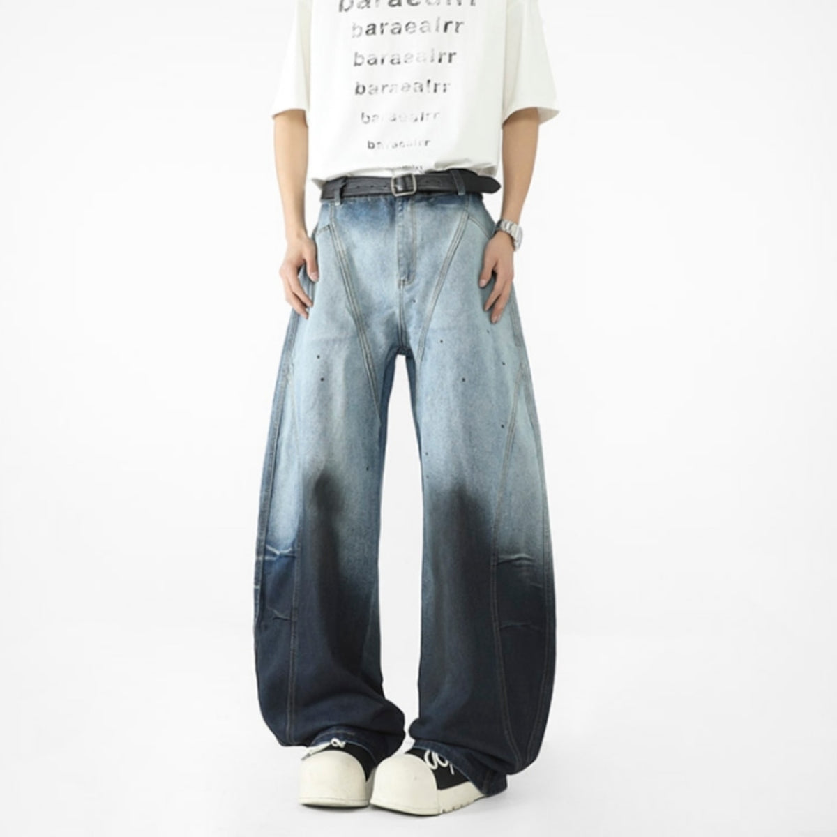 Gradient-wash denim jeans D0301