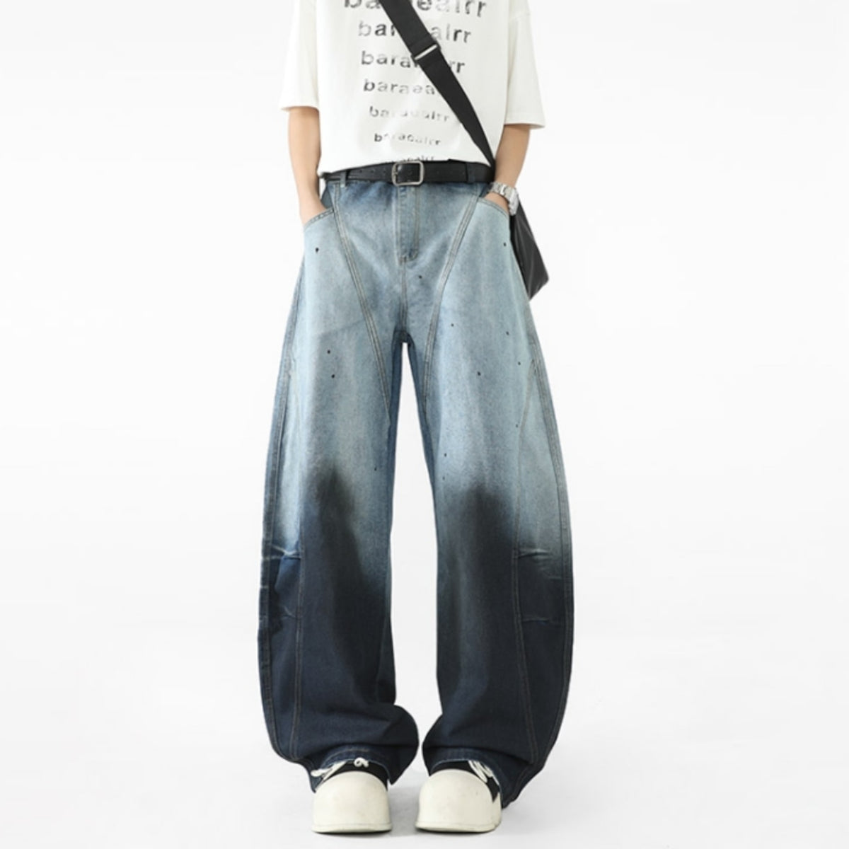 Gradient-wash denim jeans D0301