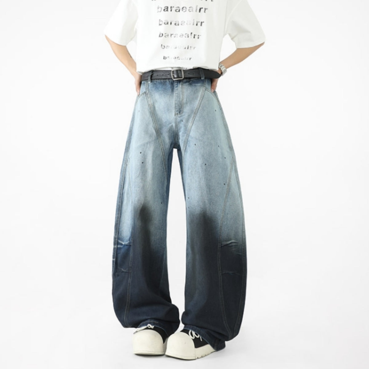 Gradient-wash denim jeans D0301