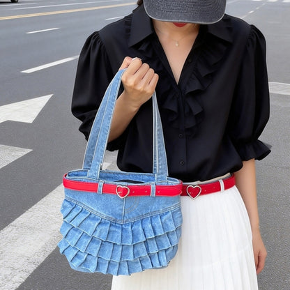 Pleated Denim Bag D0332