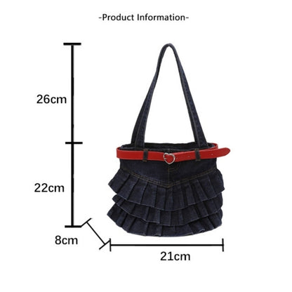 Pleated Denim Bag D0332