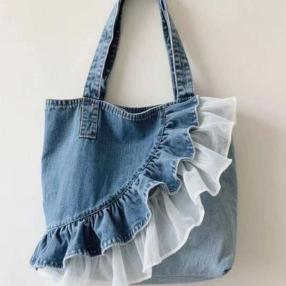 Denim Ruffle Bag D0331