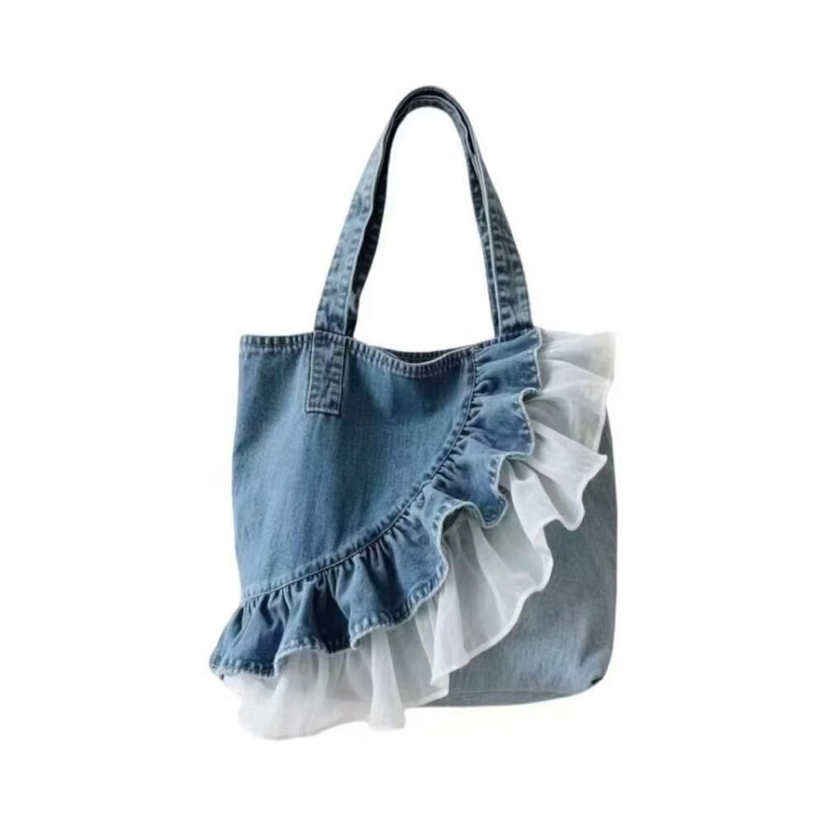 Denim Ruffle Bag D0331