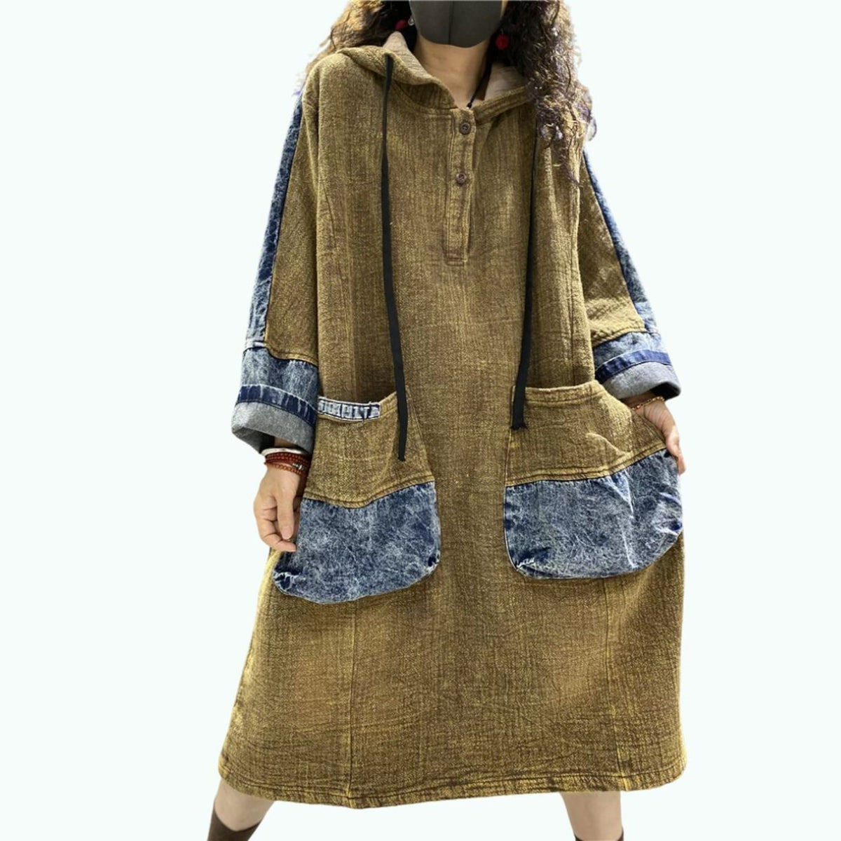 Hooded denim dress D0320