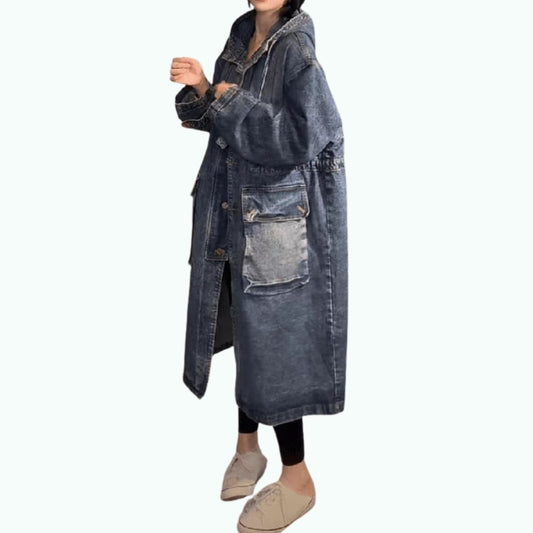 Hooded denim coat D0317