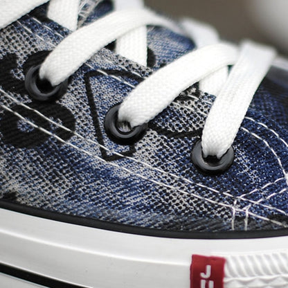 High-top denim sneakers D0339