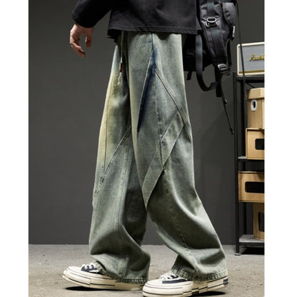 Wide-leg straight-cut denim jeans D0312