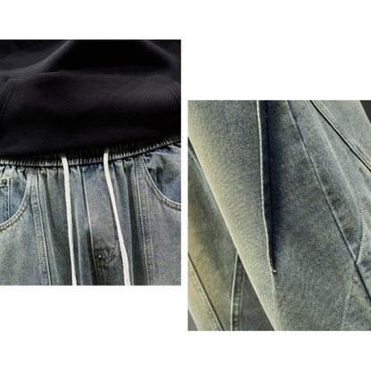 Wide-leg straight-cut denim jeans D0312