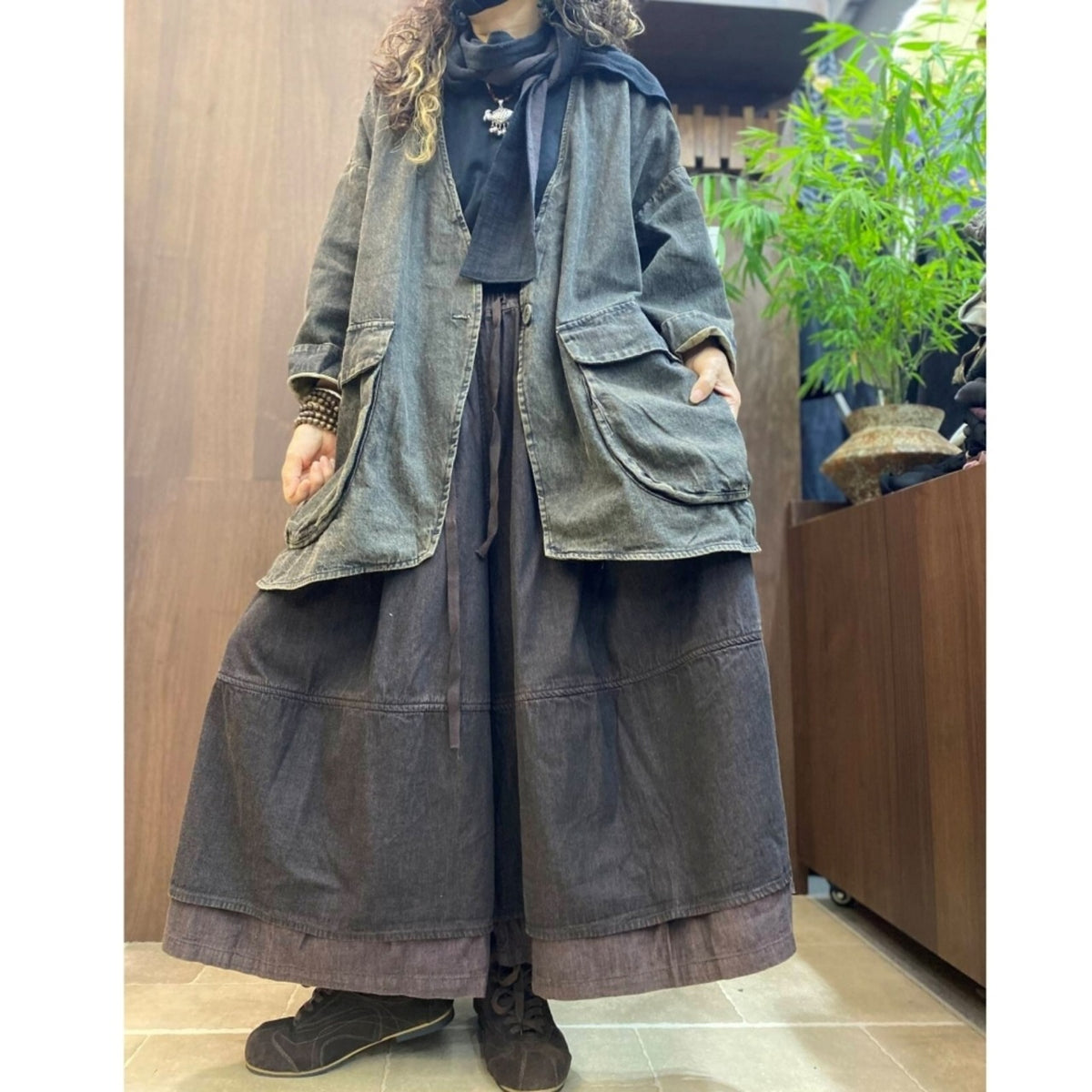 Loose-fit denim jacket D0321