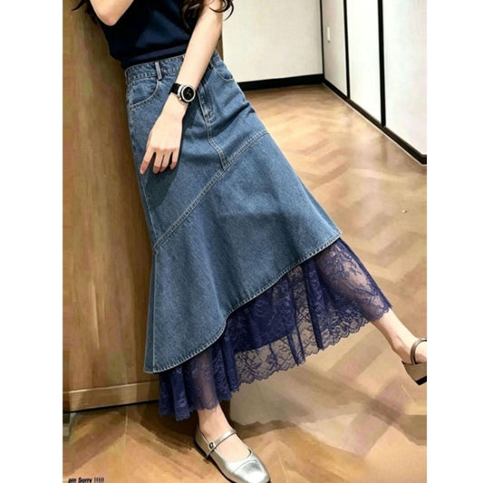 Fishtail denim skirt D0325