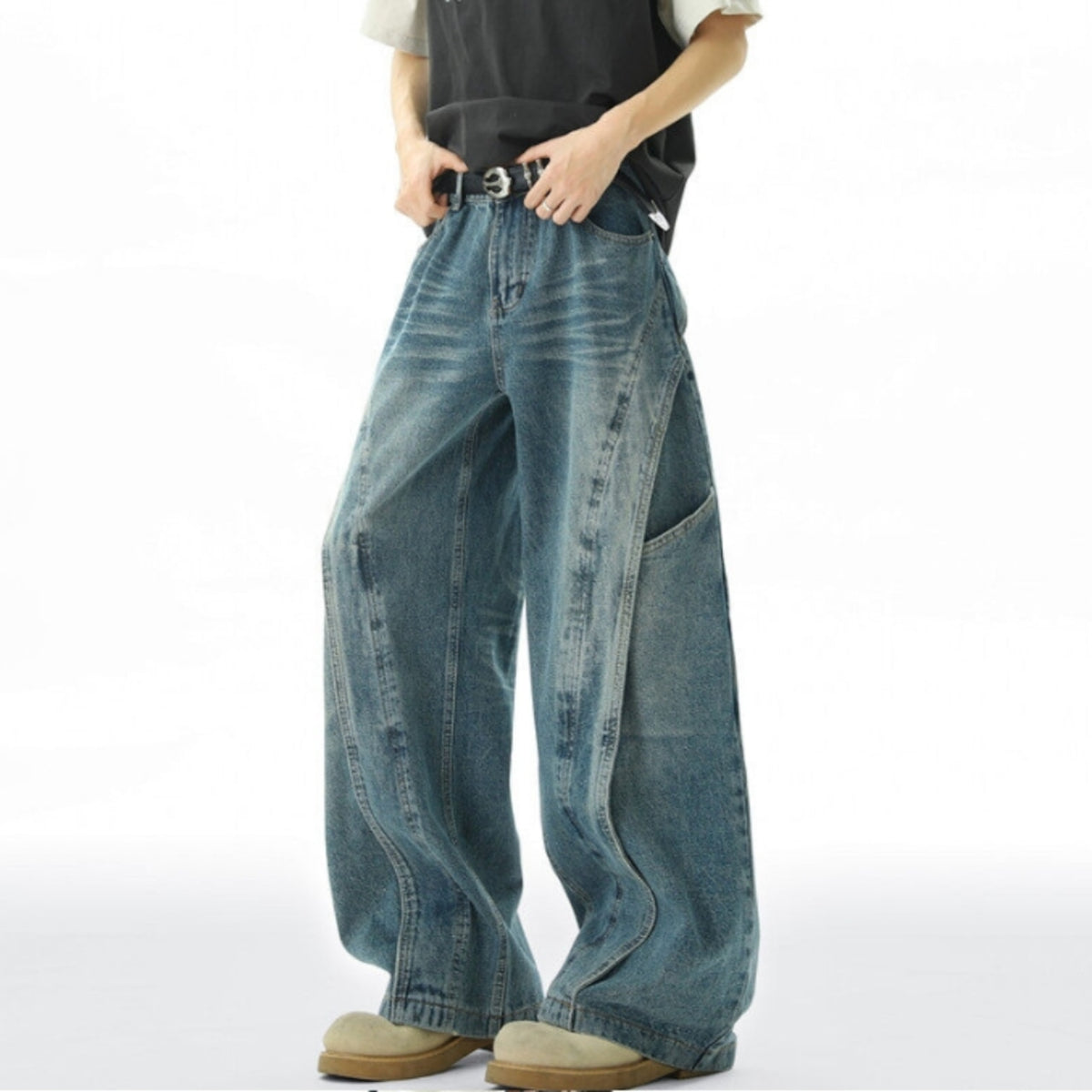 Retro blue denim jeans D0311