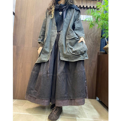 Loose-fit denim jacket D0321