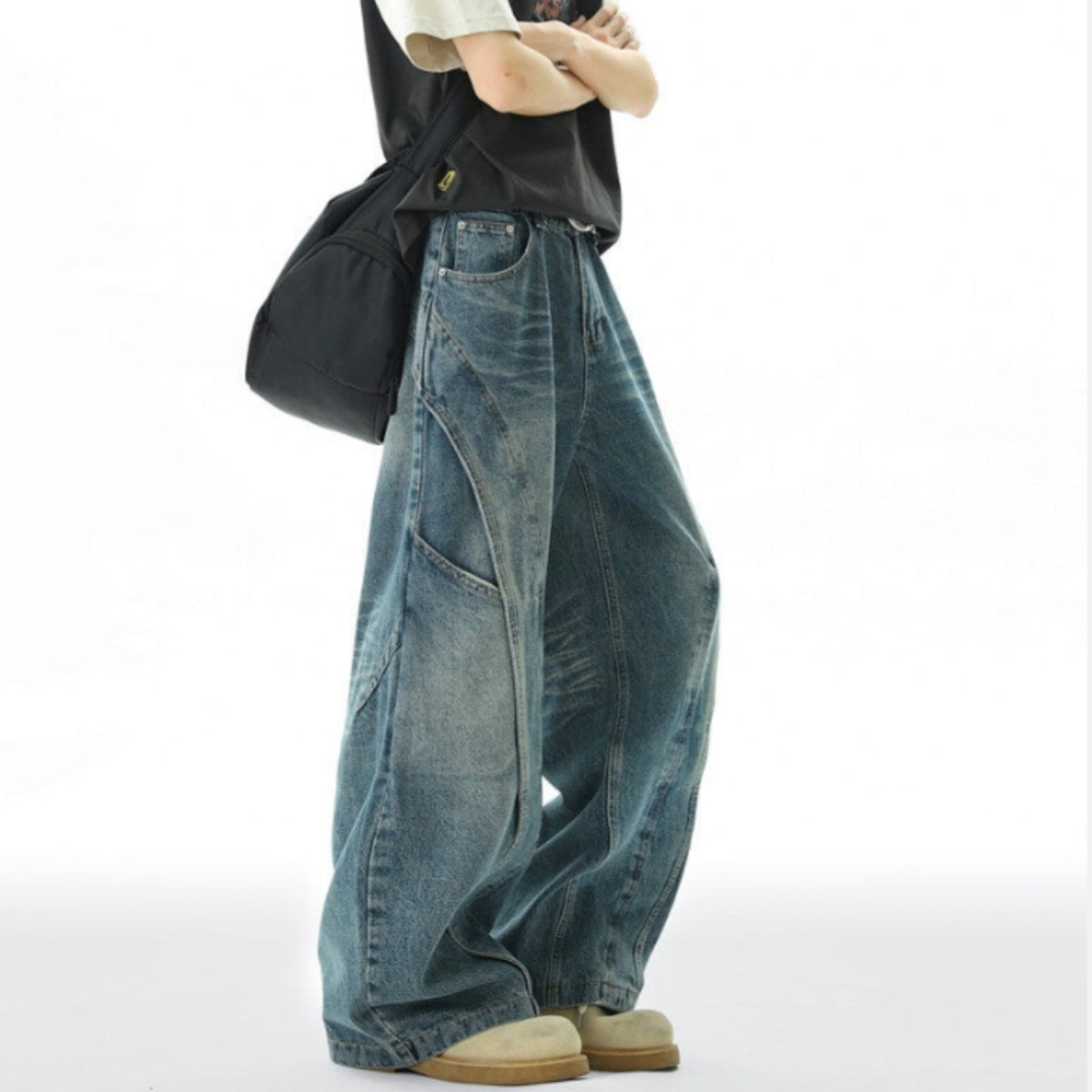 Retro blue denim jeans D0311