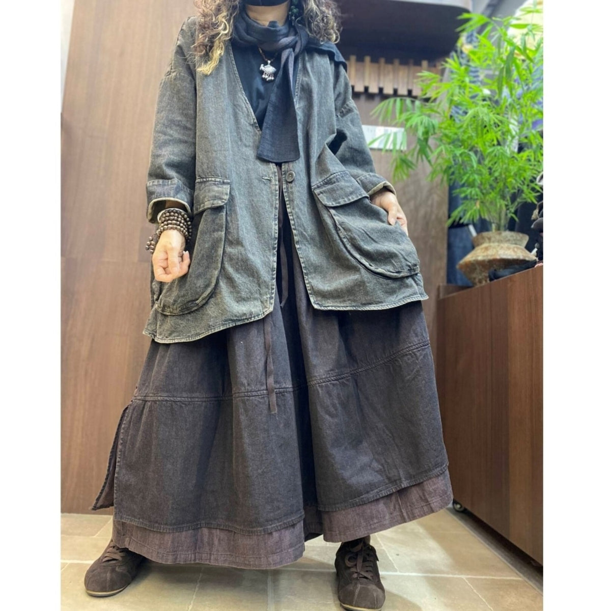 Loose-fit denim jacket D0321