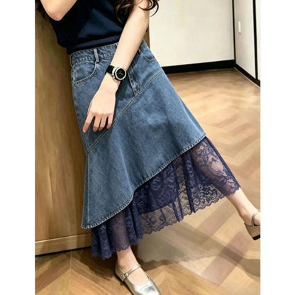 Fishtail denim skirt D0325