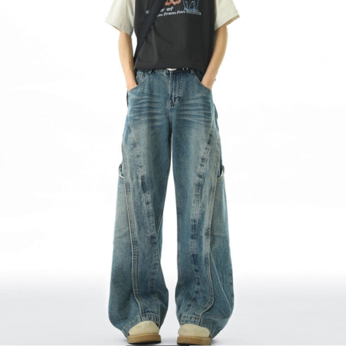 Retro blue denim jeans D0311