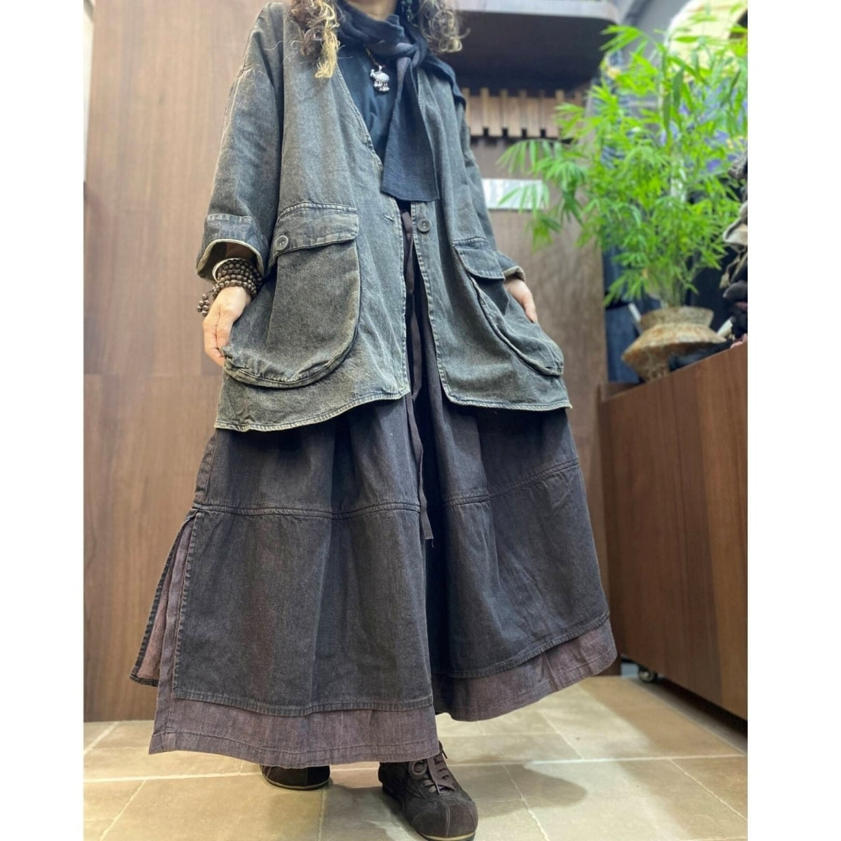 Loose-fit denim jacket D0321