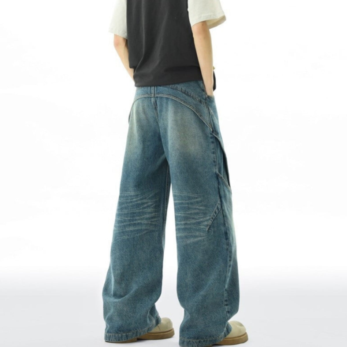 Retro blue denim jeans D0311