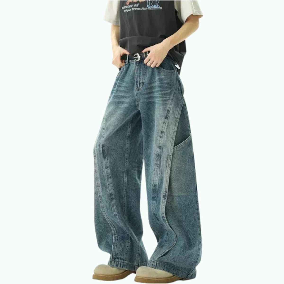 Retro blue denim jeans D0311